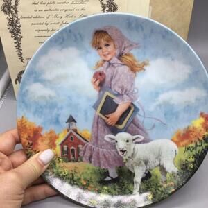 1985 Bradford Exchange Porcelain Mary Had A Little Lamb Plate John McClelland
